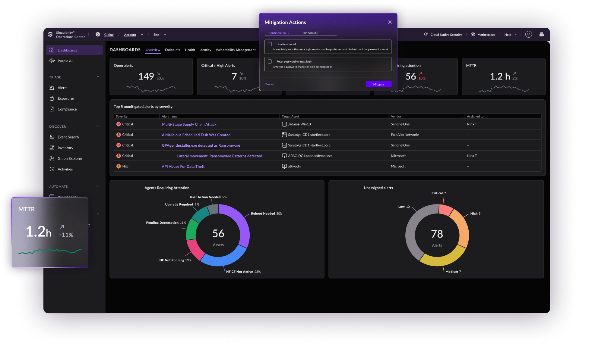 EDR and SIEM with managed SOC supporting compliance reporting and improved cyber insurance posture