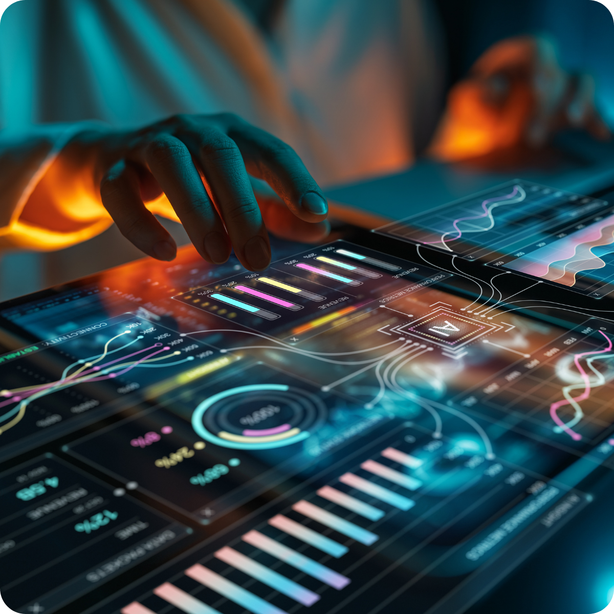 Cybersecurity dashboard with analytics and monitoring data