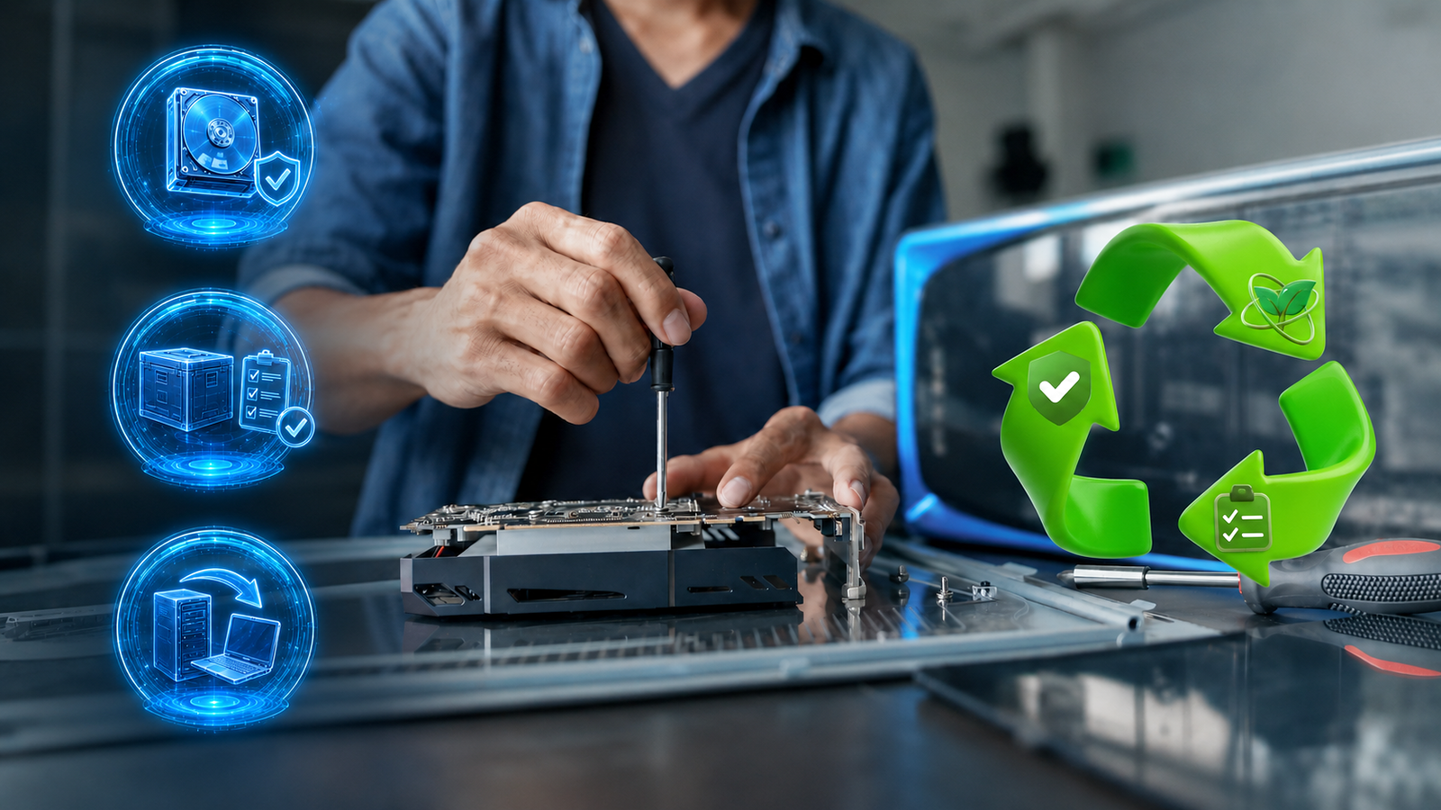 Secure IT asset disposition with responsible electronics recycling and data handling